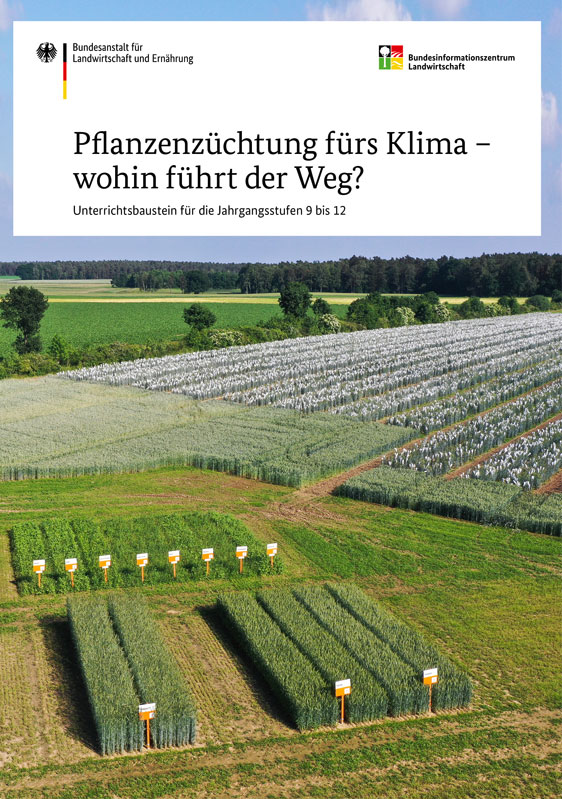 Titelbild "Pflanzenzüchtung" mit Versuchsfeld