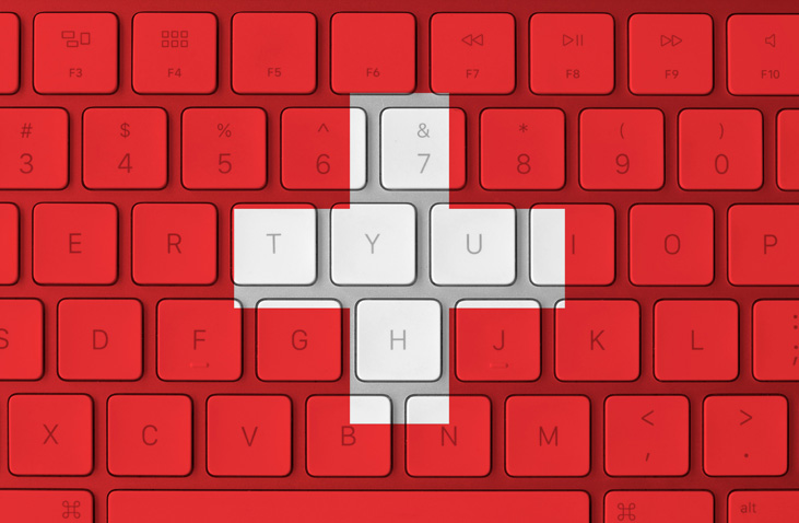 Tastatur mit Schweizer Flagge